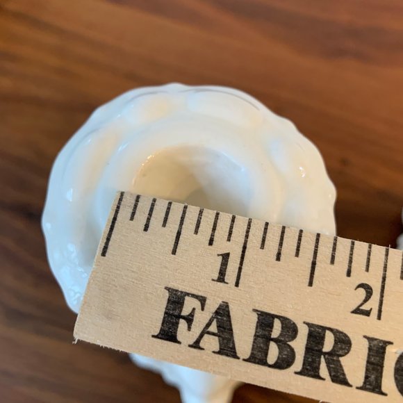 Pair of Ornate White Ceramic Candle Sticks - Picture 4 of 5